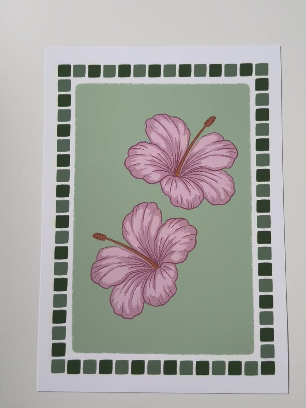 Hibiscus Mosaic Print